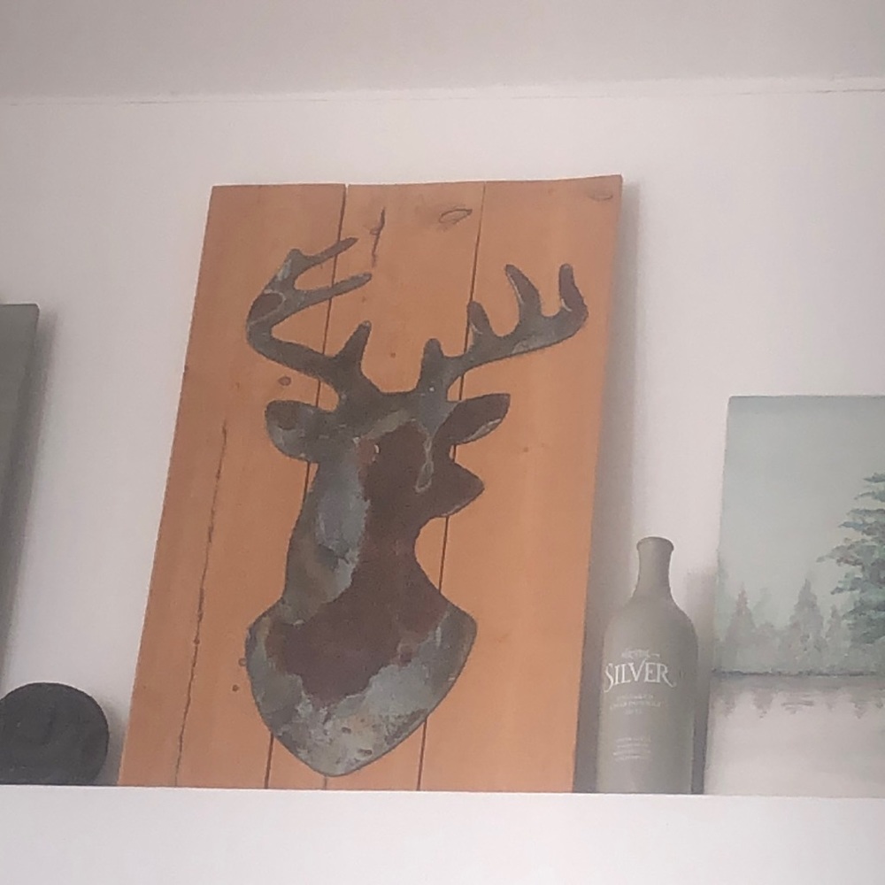 Wood & Metal Rustic Deer Sign Silhouette Distressed